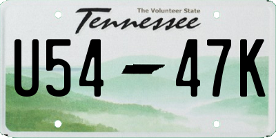 TN license plate U5447K