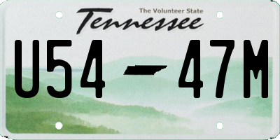 TN license plate U5447M