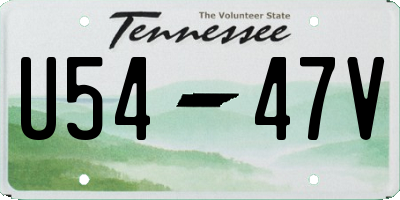 TN license plate U5447V