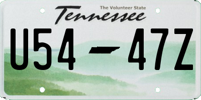 TN license plate U5447Z