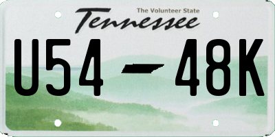 TN license plate U5448K