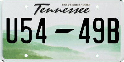 TN license plate U5449B