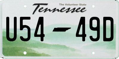 TN license plate U5449D