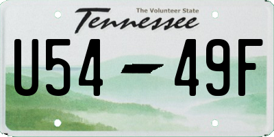 TN license plate U5449F