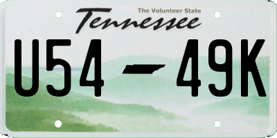 TN license plate U5449K