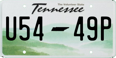 TN license plate U5449P