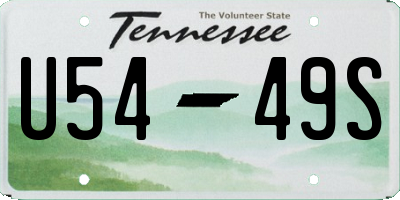 TN license plate U5449S