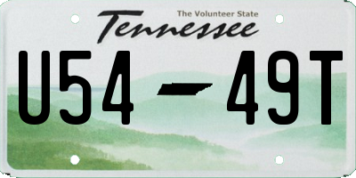 TN license plate U5449T