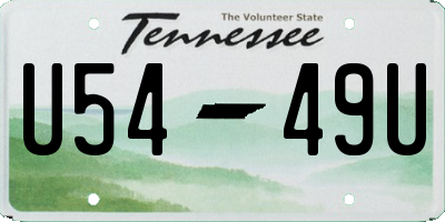 TN license plate U5449U