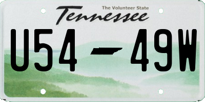TN license plate U5449W