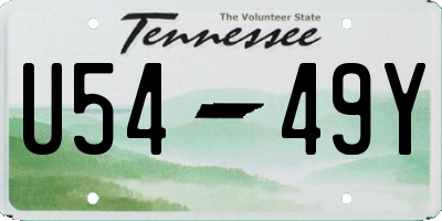 TN license plate U5449Y