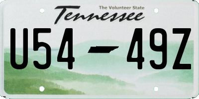 TN license plate U5449Z