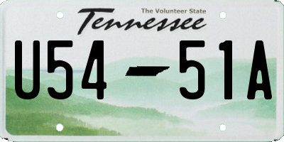 TN license plate U5451A