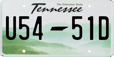 TN license plate U5451D