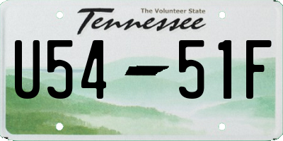 TN license plate U5451F