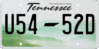 TN license plate U5452D