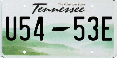 TN license plate U5453E