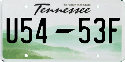 TN license plate U5453F