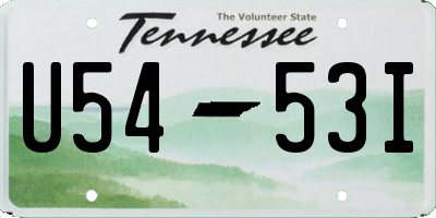 TN license plate U5453I
