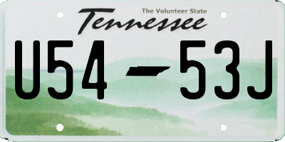 TN license plate U5453J