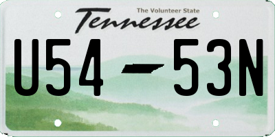 TN license plate U5453N