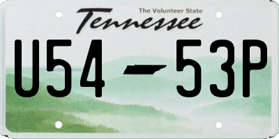 TN license plate U5453P