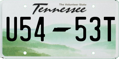 TN license plate U5453T