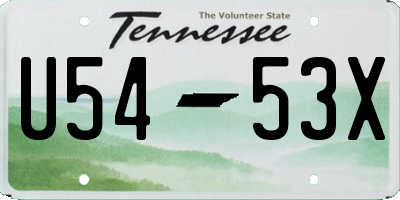 TN license plate U5453X