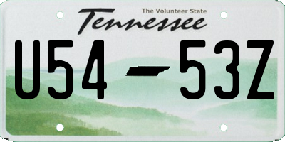 TN license plate U5453Z