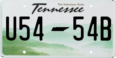 TN license plate U5454B