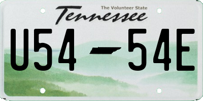 TN license plate U5454E