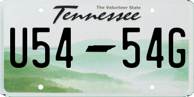 TN license plate U5454G