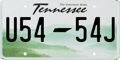 TN license plate U5454J