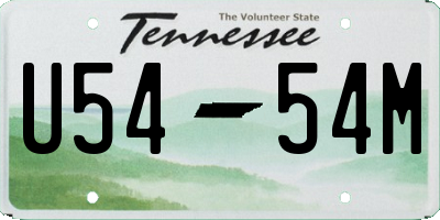 TN license plate U5454M
