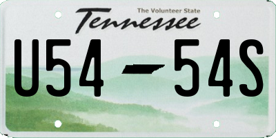 TN license plate U5454S