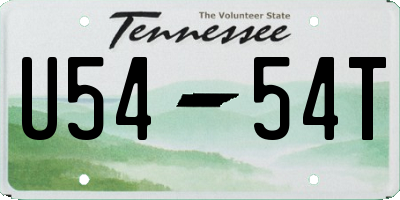 TN license plate U5454T