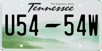 TN license plate U5454W