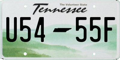 TN license plate U5455F