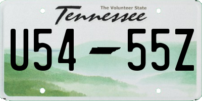 TN license plate U5455Z