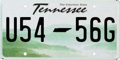 TN license plate U5456G