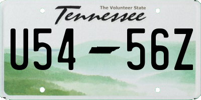 TN license plate U5456Z