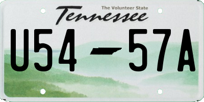 TN license plate U5457A