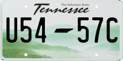 TN license plate U5457C