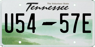 TN license plate U5457E