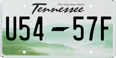 TN license plate U5457F