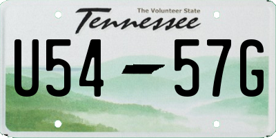 TN license plate U5457G