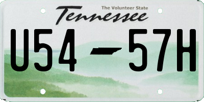 TN license plate U5457H