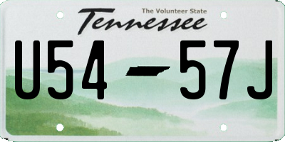TN license plate U5457J