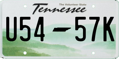 TN license plate U5457K