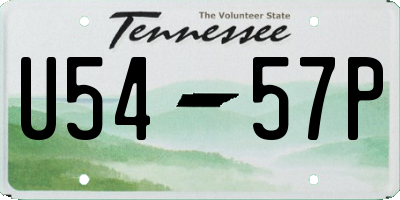 TN license plate U5457P